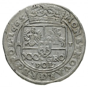 tymf 1665, Bydgoszcz, szeroka korona na awersie i wysok...