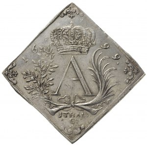 klipa strzelecka talara 1699, Drezno, Aw: Monogram, Rw:...