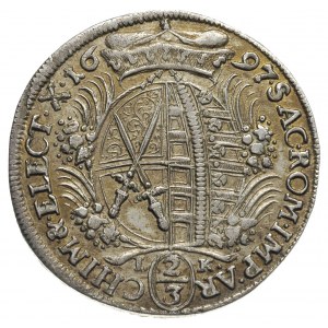 2/3 talara (gulden) 1697, Drezno, litery I - K pod tarc...
