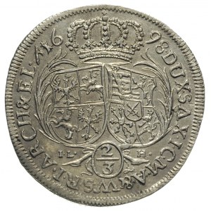 2/3 talara (gulden) 1698, Drezno, Merseb. 1418, Dav. 81...