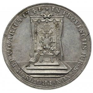 talar wikariacki 1741, Drezno, srebro 28.92, Aw: Król n...