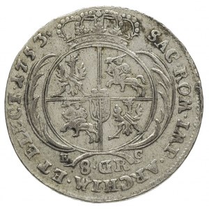 dwuzłotówka (8 groszy) 1753, mennica nieznana, \efraime...
