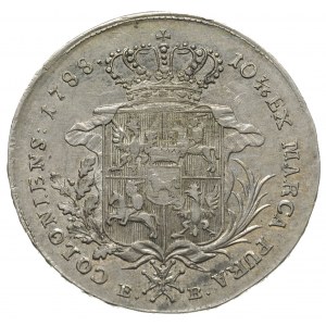 talar 1788, Warszawa, srebro 27.58 g, odmiana z krótszy...