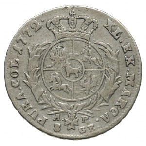 dwuzłotówka 1772, Warszawa, odmiana z literami A-P, Pla...