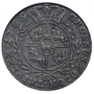 trojak 1769, Warszawa, Plage 229, moneta w pudełku GCN ...