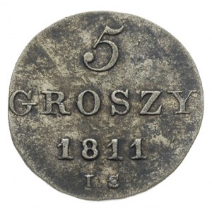 5 groszy 1811, Warszawa, litery IS, duża cyfra 5, Plage...