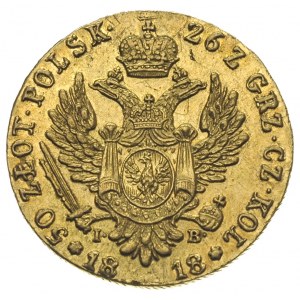50 złotych 1818, Warszawa, złoto 9,79 g, Plage 2, Bitki...