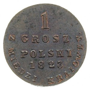1 grosz polski z miedzi krajowej 1823, Warszawa, odmian...