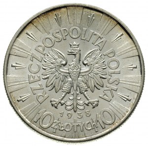 10 złotych 1938, Warszawa, Józef Piłsudski, Parchimowic...