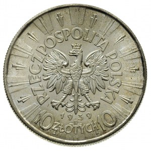 10 złotych 1939, Warszawa, Józef Piłsudski, Parchimowic...