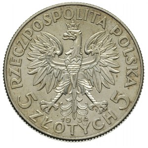 5 złotych 1934, Warszawa, Glowa Kobiety, Parchimowicz 1...