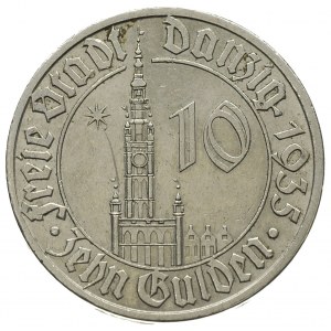 10 guldenów 1935, Berlin, Ratusz Gdański, Parchimowicz ...
