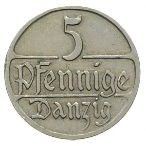 5 fenigów, 1928, Berlin, Parchimowicz 55.b, rzadki rocz...