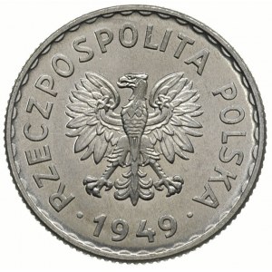 1 złoty 1949, Warszawa, aluminium, Parchimowicz 212.b, ...