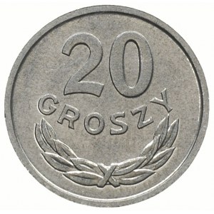 20 groszy 1957, Warszawa, odmiana z większymi cyframi d...