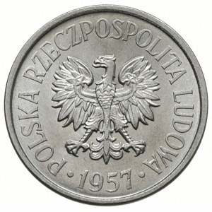 20 groszy 1957, Warszawa, odmiana z mniejszymi cyframi ...