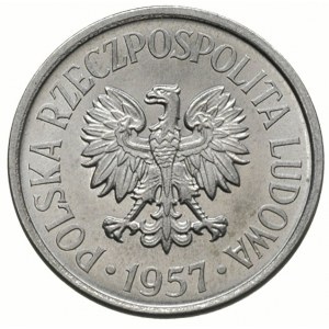 20 groszy 1957, Warszawa, odmiana z mniejszymi cyframi ...