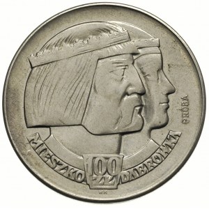 100 złotych 1960, Mieszko i Dąbrówka -głowy, na rewersi...