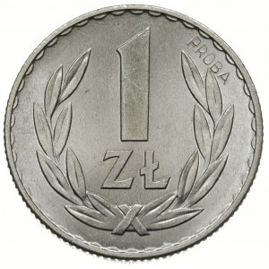 1 złoty 1949, na rewersie wklęsły napis PRÓBA, aluminiu...