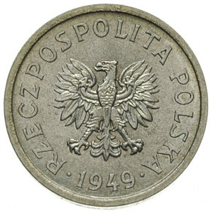 10 groszy 1949, na rewersie wklęsły napis PRÓBA, alumin...