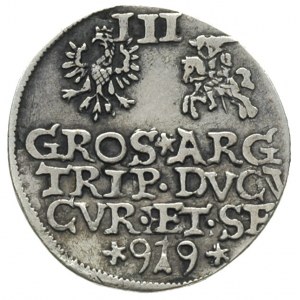 Wilhelm Kettler 1596-1626, trojak 1599, Mitawa, Iger Ku...