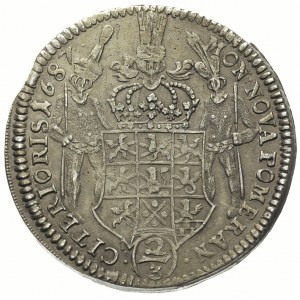 2/3 talara (gulden) 1687, Szczecin, Ahlström 108, Dav. ...