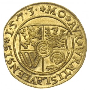 Maksymilian II 1564-1576, dukat 1573, Wrocław, Aw: Post...