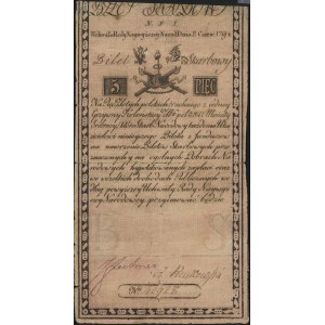 5 złotych 8.06.1794, seria N.F.1, papier ze znakiem fir...
