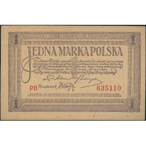 1 marka polska 17.05.1919, seria PB, Miłczak 19a, Lucow...