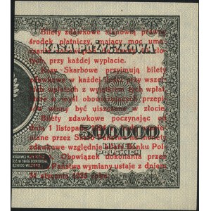 1 grosz 28.04.1924, lewa połówka, seria AD, numeracja 6...
