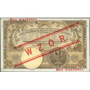 1.000 złotych 28.02.1919, WZÓR, Miłczak 55b, Lucow 596 ...