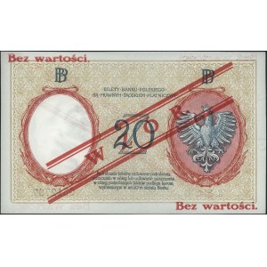 20 złotych 15.07.1924, II Emisja B, WZÓR, bez perforacj...