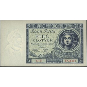 5 złotych 2.01.1930, seria D, Miłczak 71a, Lucow 658 (R...
