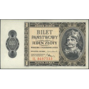 1 złoty 1.10.1938, seria IL, Miłczak 78b, Lucow 719 (R3...