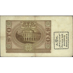 100 złotych 1.03.1940, seria C, z nadrukiem \A.-K. / Re...