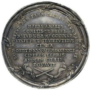 medal -śmierć Marii Amalii Mniszech z domu Brühl 1772 r...