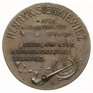 Śmierć Henryka Sienkiewicza -medal sygnowany W.WIŚNIEWS...