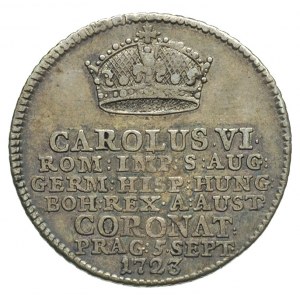żeton 1723, wybity z okazji koronacji Karola VI Habsbur...