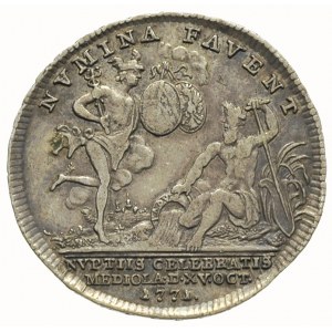 żeton 1771, wybity z okazji zaślubin arcyksięcia Ferdyn...