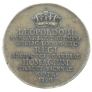 żeton 1790, wybity z okazji objęcia przez Leopolda II w...