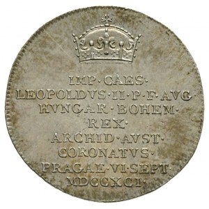 żeton 1791, wybity z okazji koronacji Leopolda II na kr...