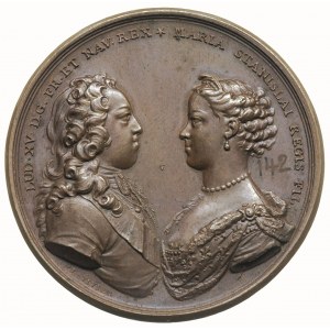 Ludwik XV i Maria Leszczyńska -medal zaślubinowy 1725, ...