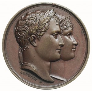 Napoleon Bonaparte cesarz, medal sygnowany ANDRIEU F wy...