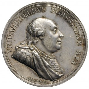Fryderyk Wilhelm II, medal sygnowany ABRAHAMSON, wybity...