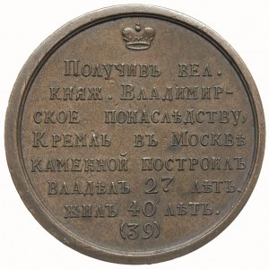 XVIII/XIX wiek, medal z serii Wielcy Książęta i Carowie...