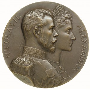Mikołaj II, medal autorstwa J. Chaplaina wybity z okazj...