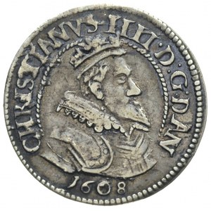 Krystian IV 1588-1648, 8 szylingów 1608, Kopenhaga, Hed...