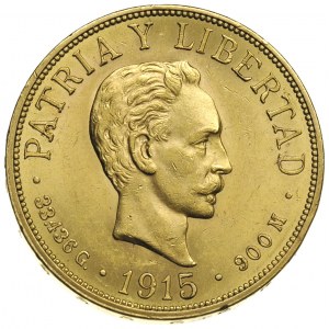 Republika, 20 pesos 1915, Filadelfia, złoto 33.42 g, Fr...