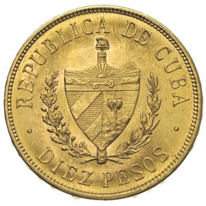 Republika, 10 pesos 1915, Filadelfia, złoto 16.72 g, Fr...
