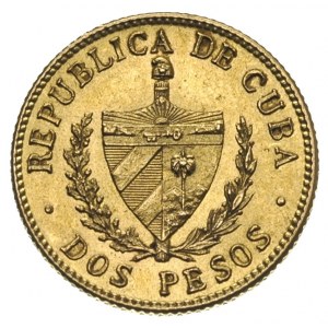 Republika, 2 pesos 1916, Filadelfia, złoto 3.33 g, Fr. ...